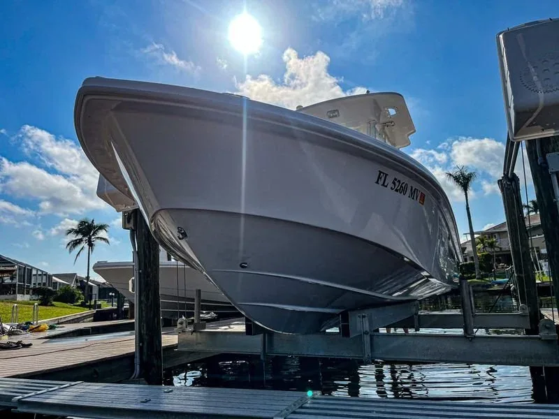 Gleaming center console on a lift